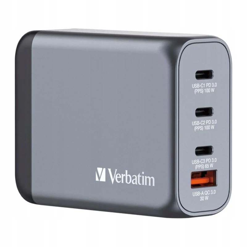 Verbatim síťová nabíječka GaN GNC-100 3xUSB-C