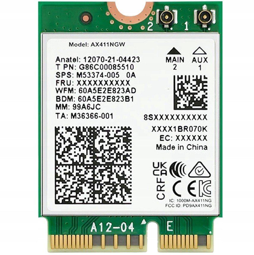 Interní síťová karta Intel AX411 WiFi 6E 802.11AX 6GHz M.2 CNVio2 5374