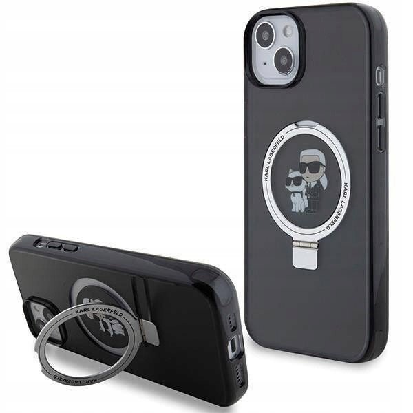 Originální pouzdro pro Iphone 13 14 15 Karl Lagerfeld Hardcase Ring Stand