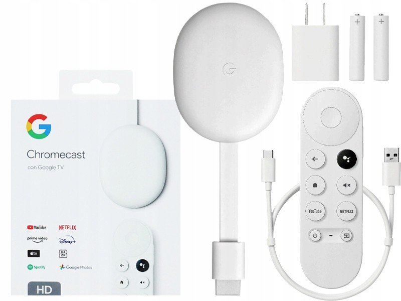 Přehrávač Google Chromecast 4.0 Google Smart Tv Wifi 4GB Uhd 4K Hdr Dálkové Ovládání