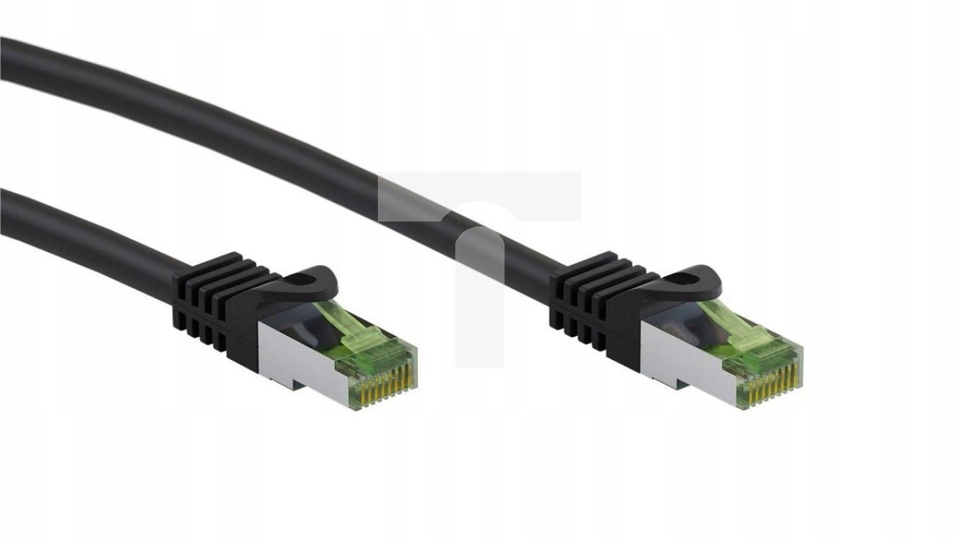 Patch kabel RJ45 surovým kabelem Cat 8.1 S/ftp, Awg 26, černý, 15m, 610