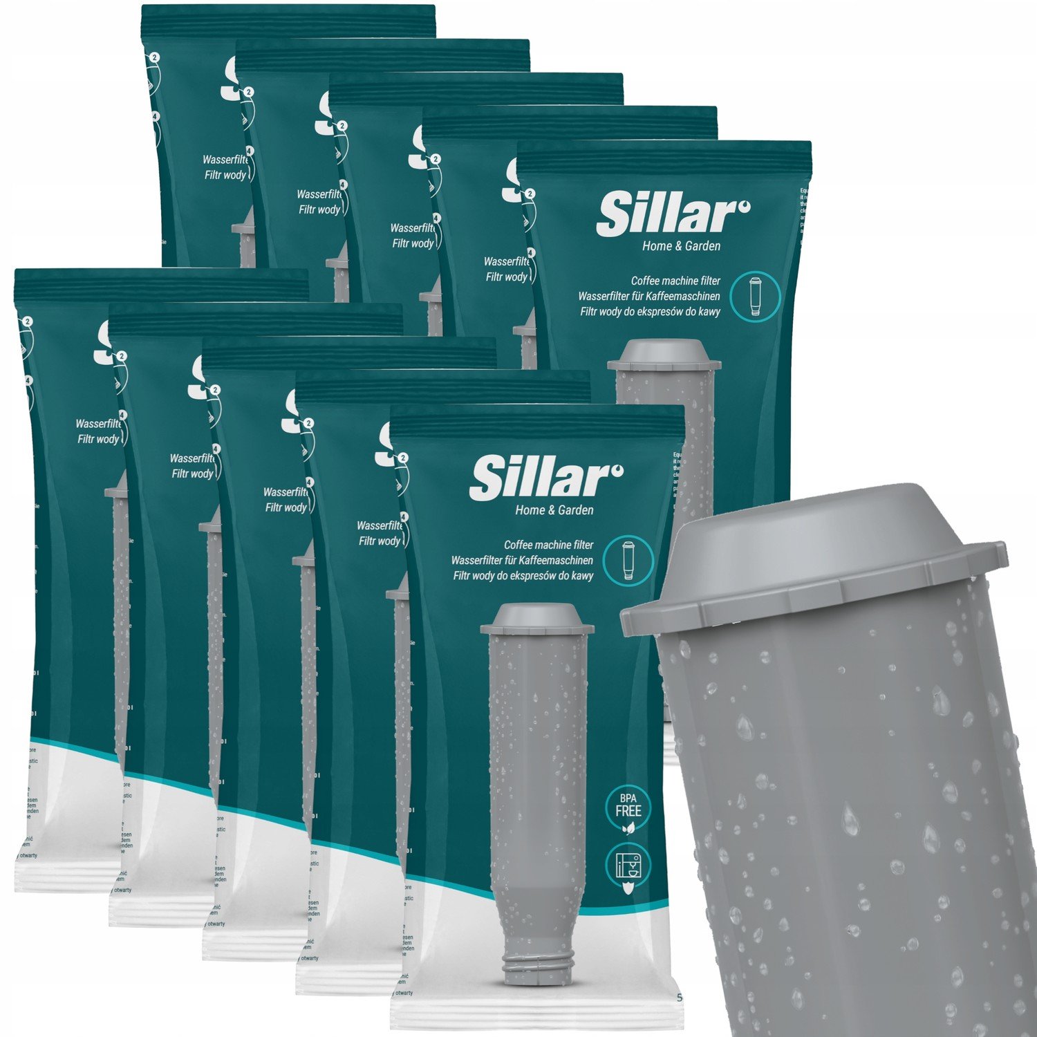 10x vodní filtr Sillar do kávovaru Aeg Bosch Neff Siemens náhradní