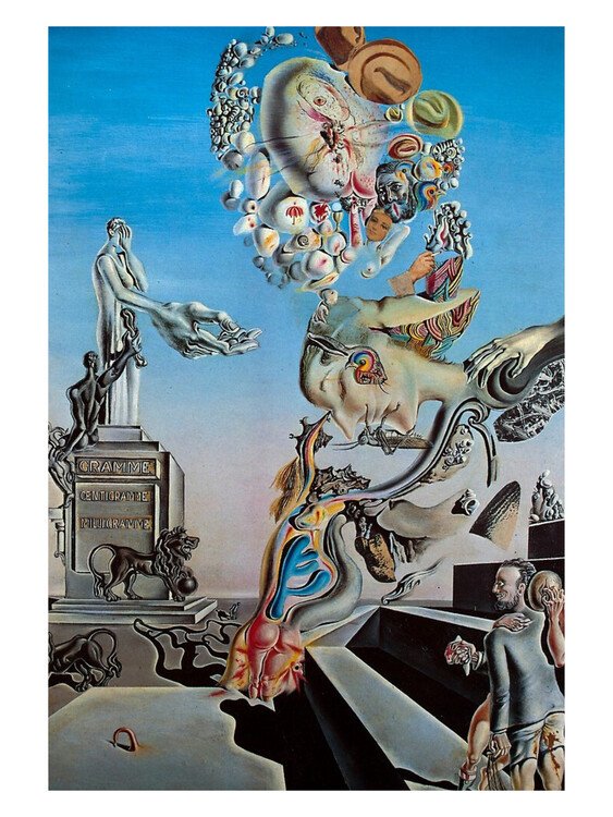 MIGNECO&SMITH Umělecký tisk Truchlivá hra, 1929, Salvador Dalí, (60 x 80 cm)