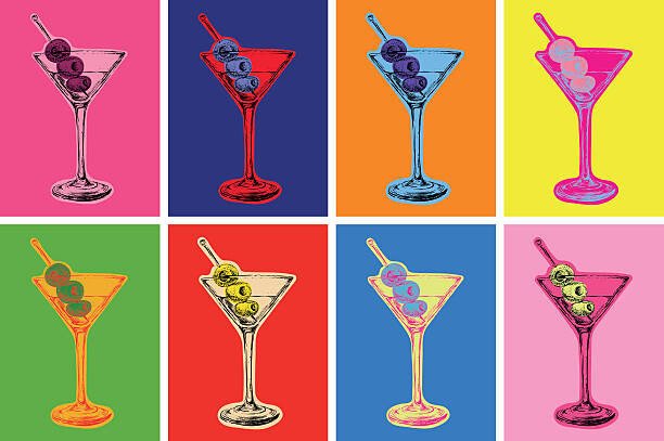 vasya_ Umělecký tisk Set of Colored Martini Cocktails with, vasya_, (40 x 26.7 cm)