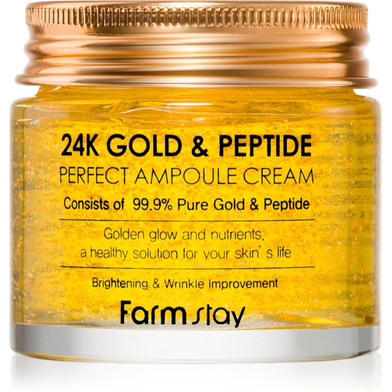Farmstay 24K Gold & Peptide Perfect Ampoule Cream hydratační krém proti stárnutí pleti 80 ml