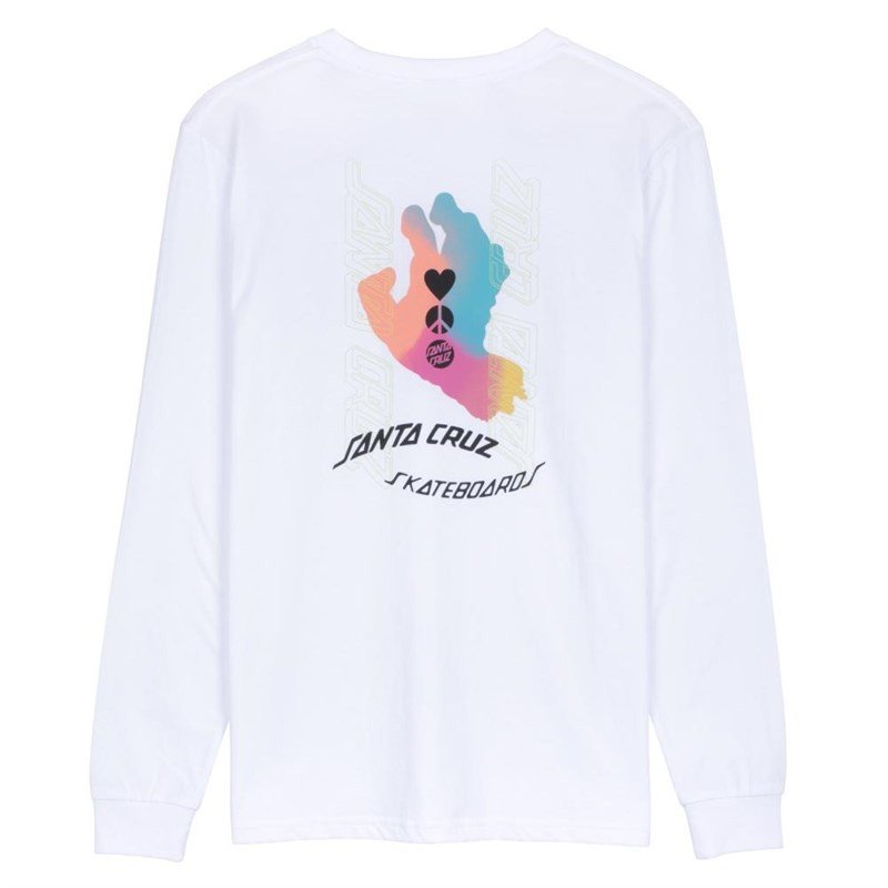 triko SANTA CRUZ - Digi Hand L/S T-Shirt White (WHITE)