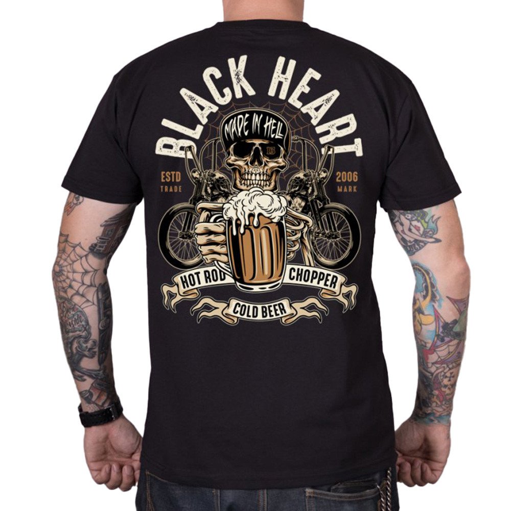 BLACK HEART Beer Biker černá - M