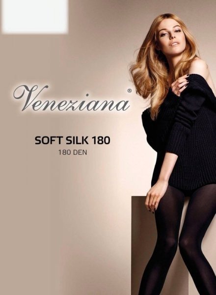 Veneziana Soft Silk 180 den 5-XL Punčochové kalhoty 5-XL nero/černá