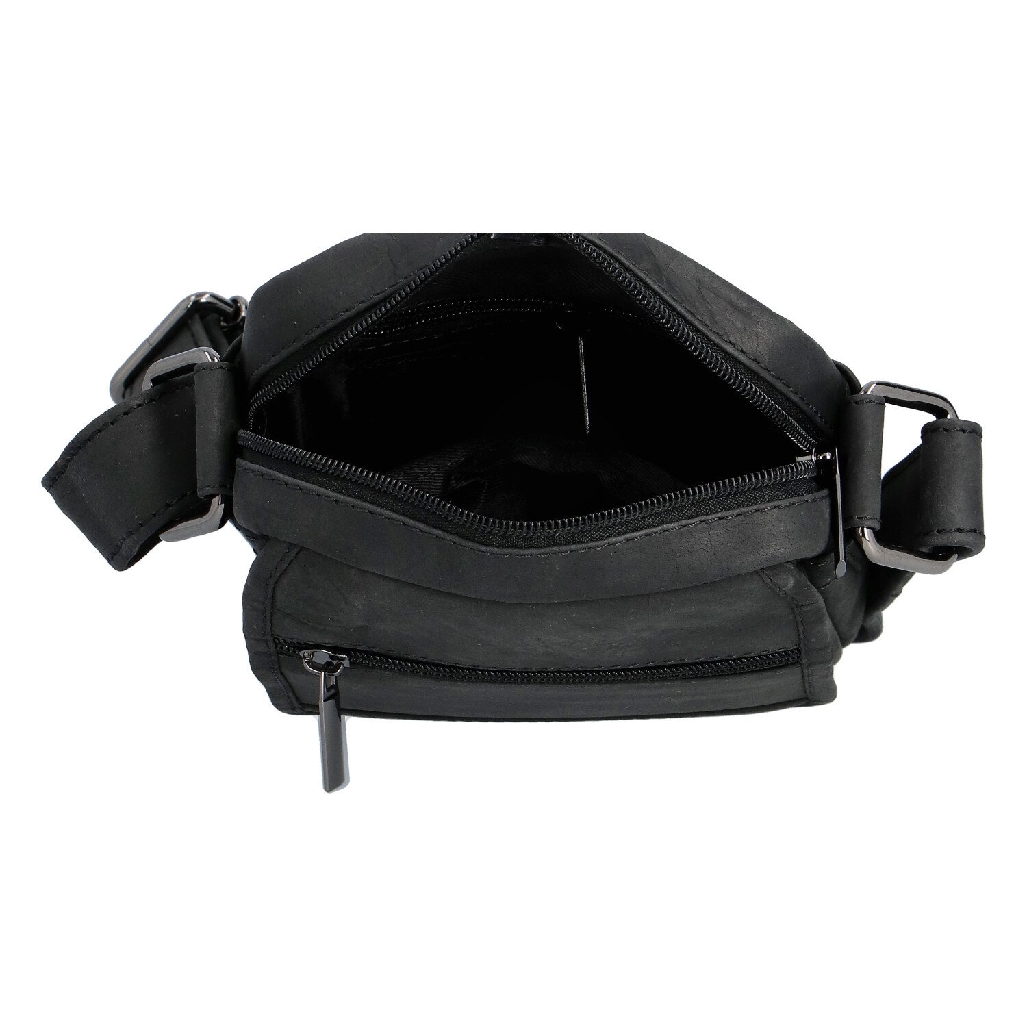 Menší kožená crossbody Jan, černá