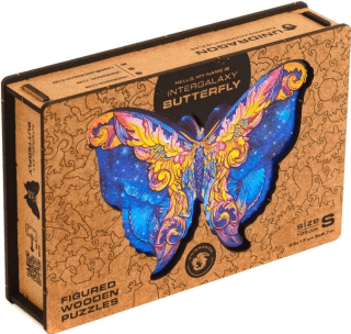 Unidragon dřevěné puzzle - Intergalaxy Butterfly velikost KS