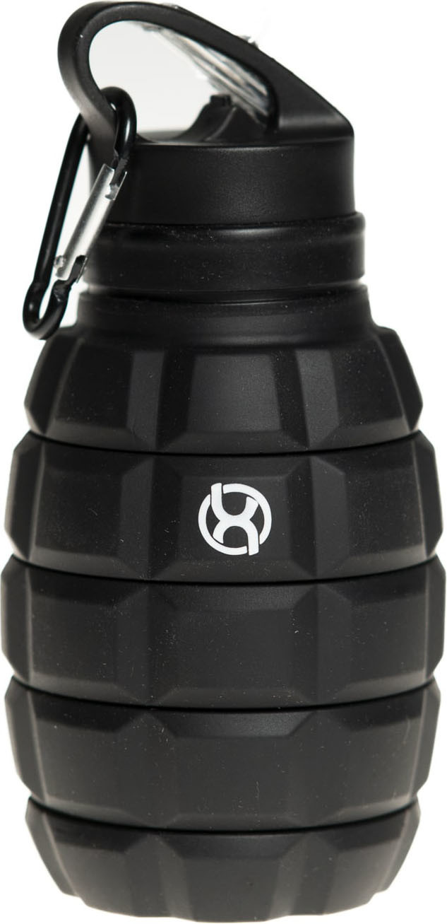 BrainMax Grenade bottle, skládací silikonová lahev na vodu, 580 ml Barva: Černá