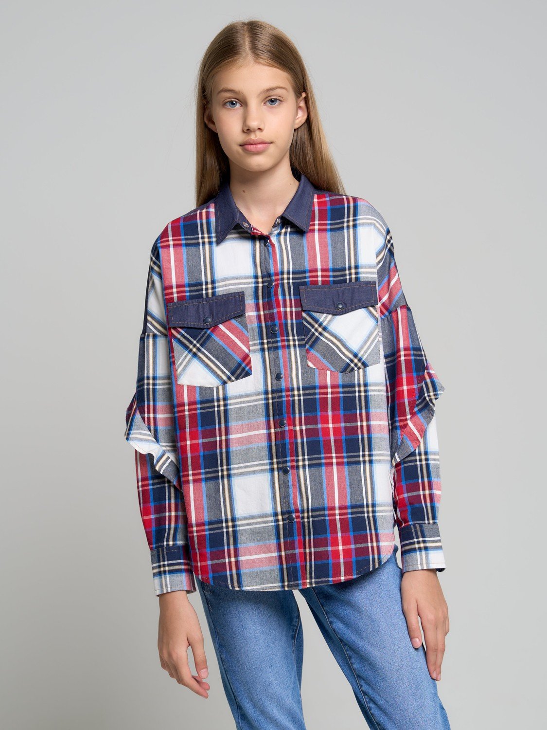 Big Star Girl's Shirt Shirt 141900 Navy Blue-403