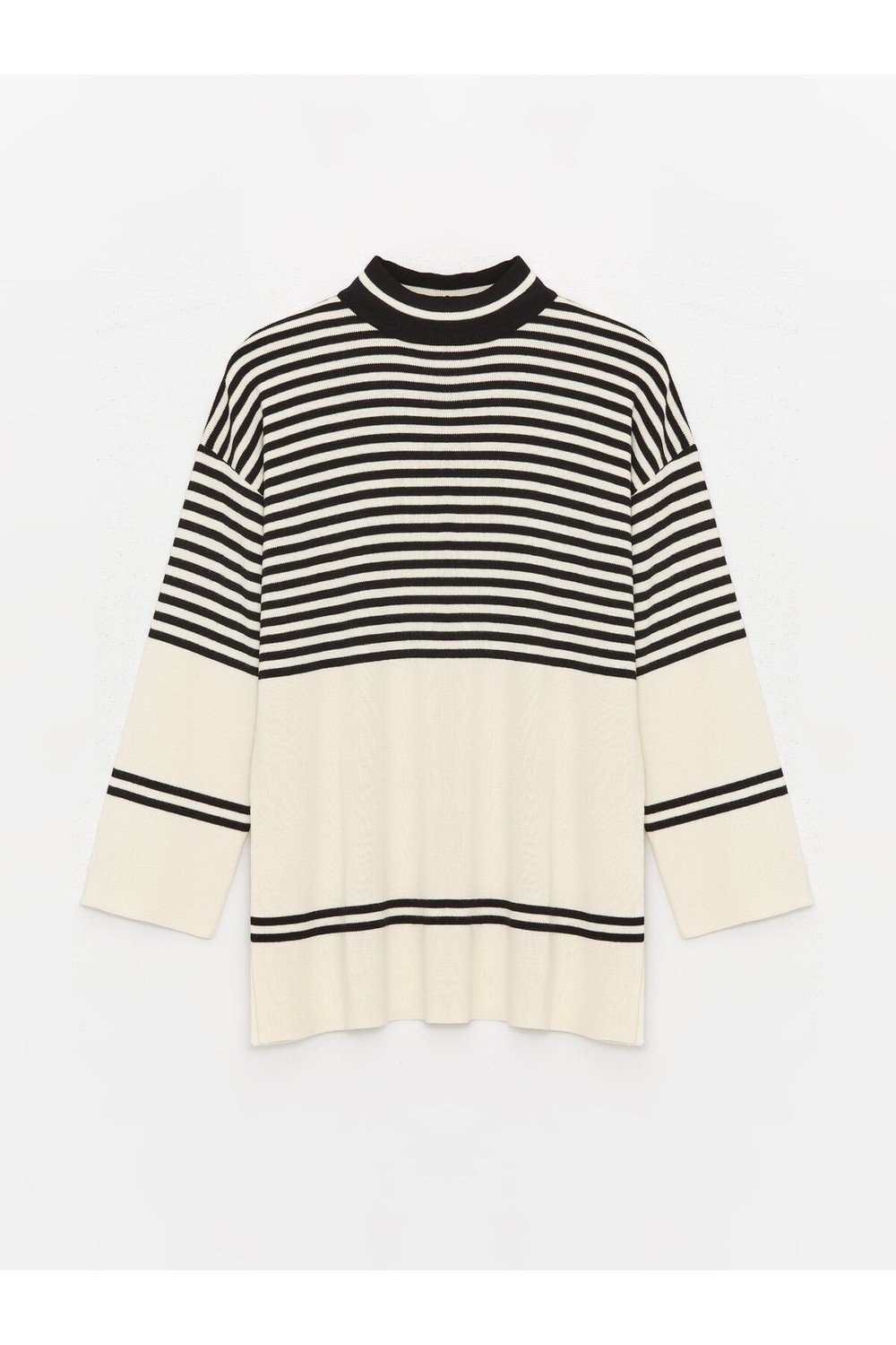 LC Waikiki Half Turtleneck Striped Long Sleeve Women's Knitwear Tunic