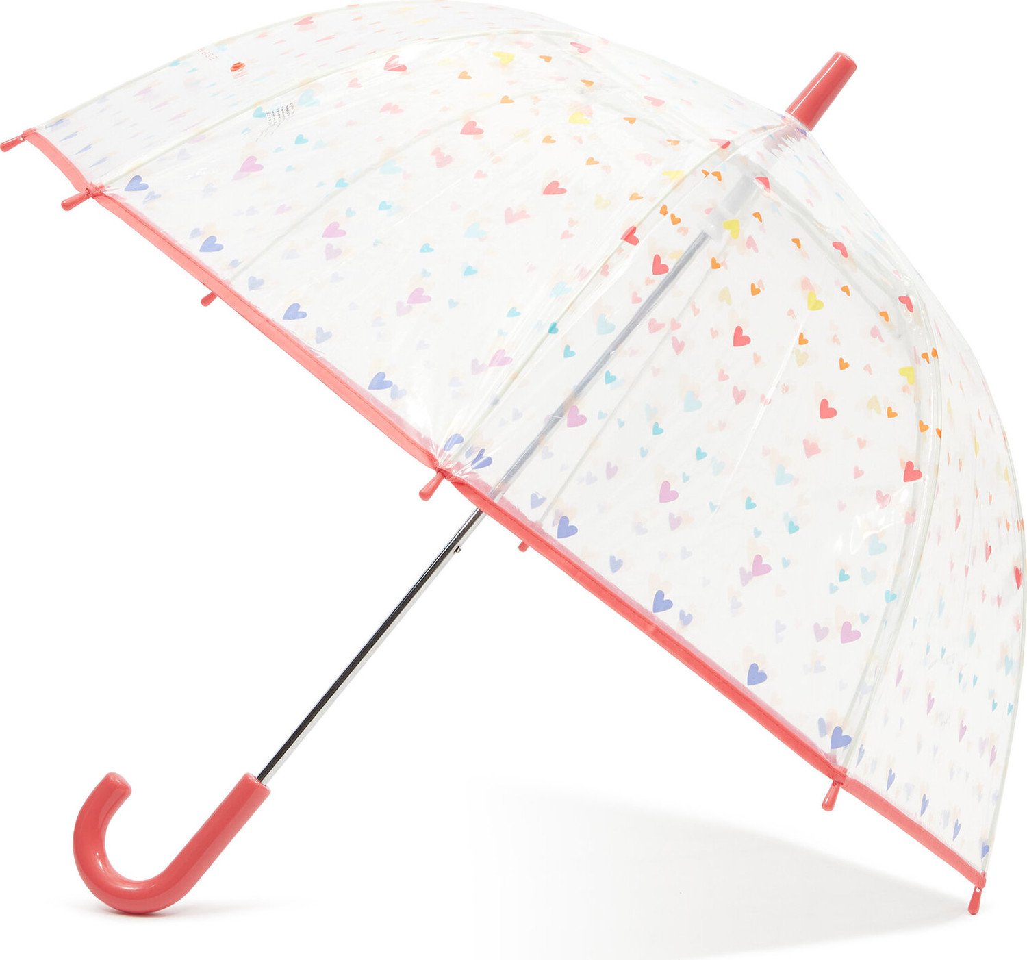 Deštník Esprit Long Domeshape Kids 58210 Transparent Candy Hearts