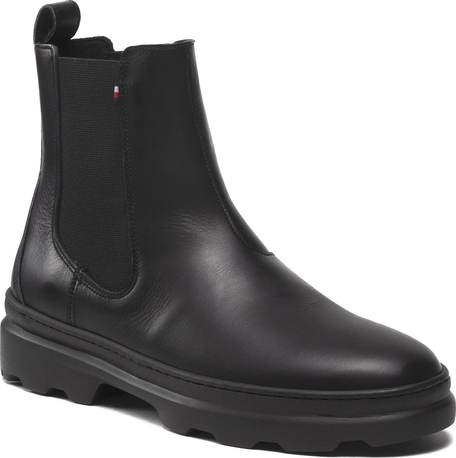 Kotníková obuv s elastickým prvkem Tommy Hilfiger Comfort Hilfiger Leather Chelsea FM0FM04193 Black BDS