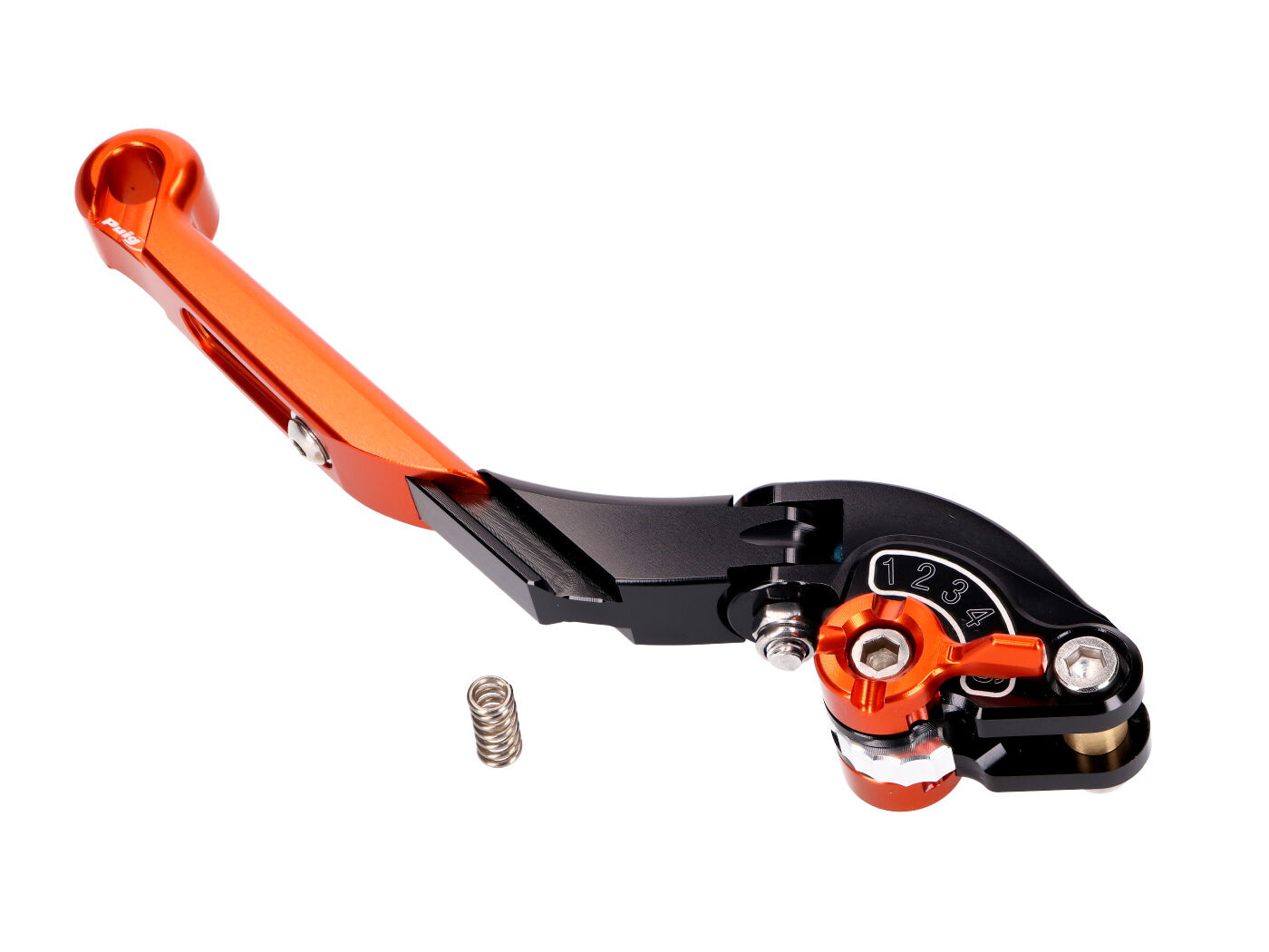 clutch lever / rear brake lever Puig 2.0 nastavovací, s nastavitelnou délkou, sklopná  - oranžová černá PUI29-TNT