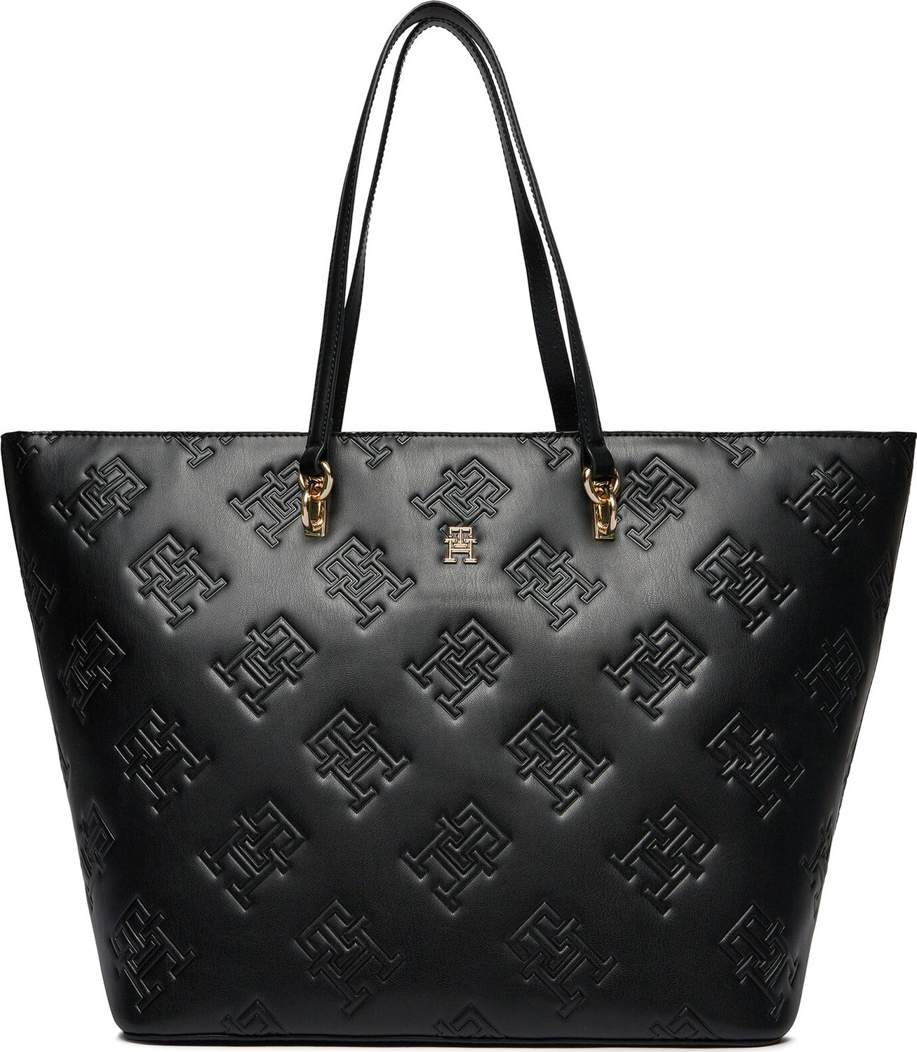 Kabelka Tommy Hilfiger Th Refined Tote Mono AW0AW15726 Black BDS