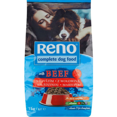 Reno granule pro dospělé psy s hovězím masem, 3 kg