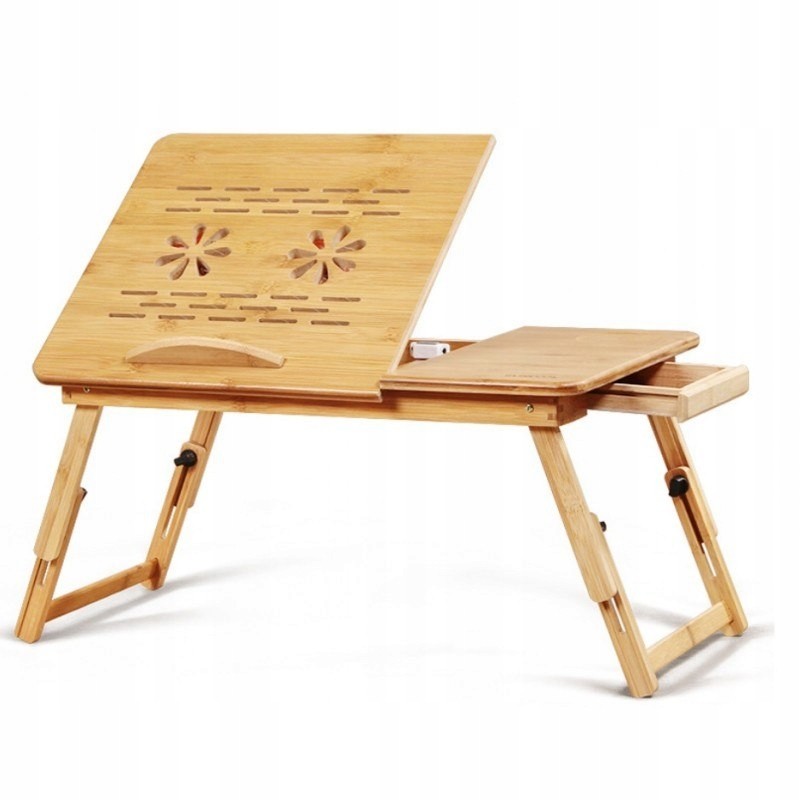 Skládací stolek pod notebook bambusový stabilní tablet STL11