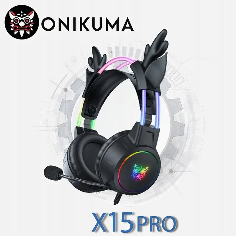 Herní sluchátka Onikuma X15 Pro srnčí Rgb růže černá
