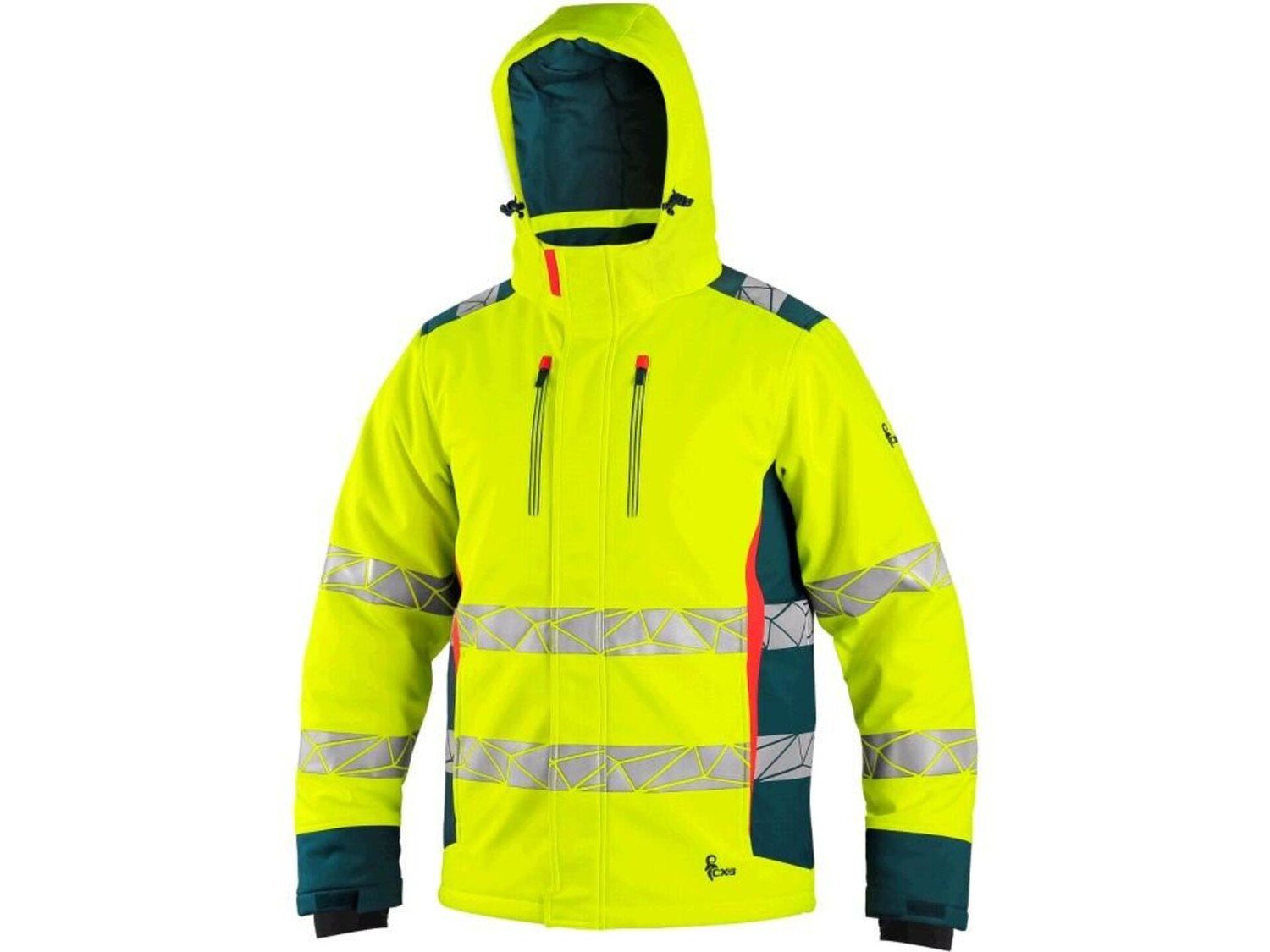 CXS BEDFORD pánská softshellová Bunda reflexní zimní žlutá/modrá 3XL