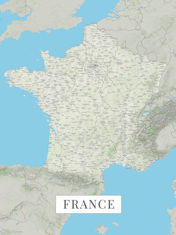 POSTERS Mapa France color, (30 x 40 cm)
