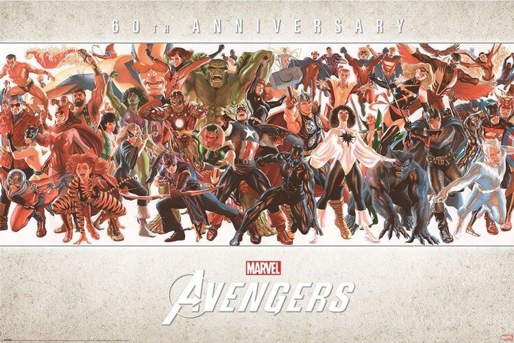 PYRAMID Plakát, Obraz - Avengers - 60th Anniversary by Alex Ross, (91.5 x 61 cm)
