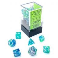 Chessex Mini Festive Waterlily/white Dice Set (7)