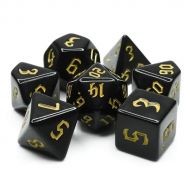 Dice4friends Dice Set Opaque: Chon drite Black/Yellow (7)