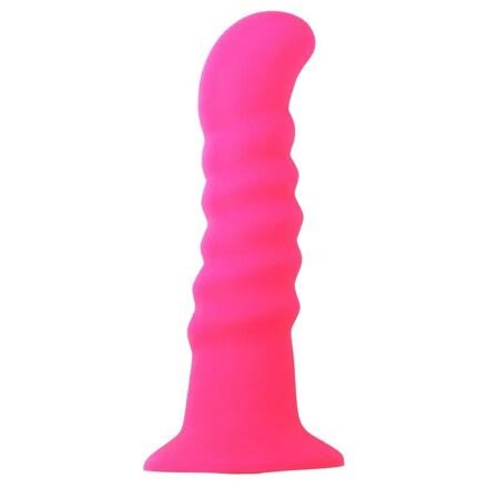 Sexy Elephant Hot Pink silikonové dildo s výraznými vroubky a zahnutou špičkou 1 ks pro ženy