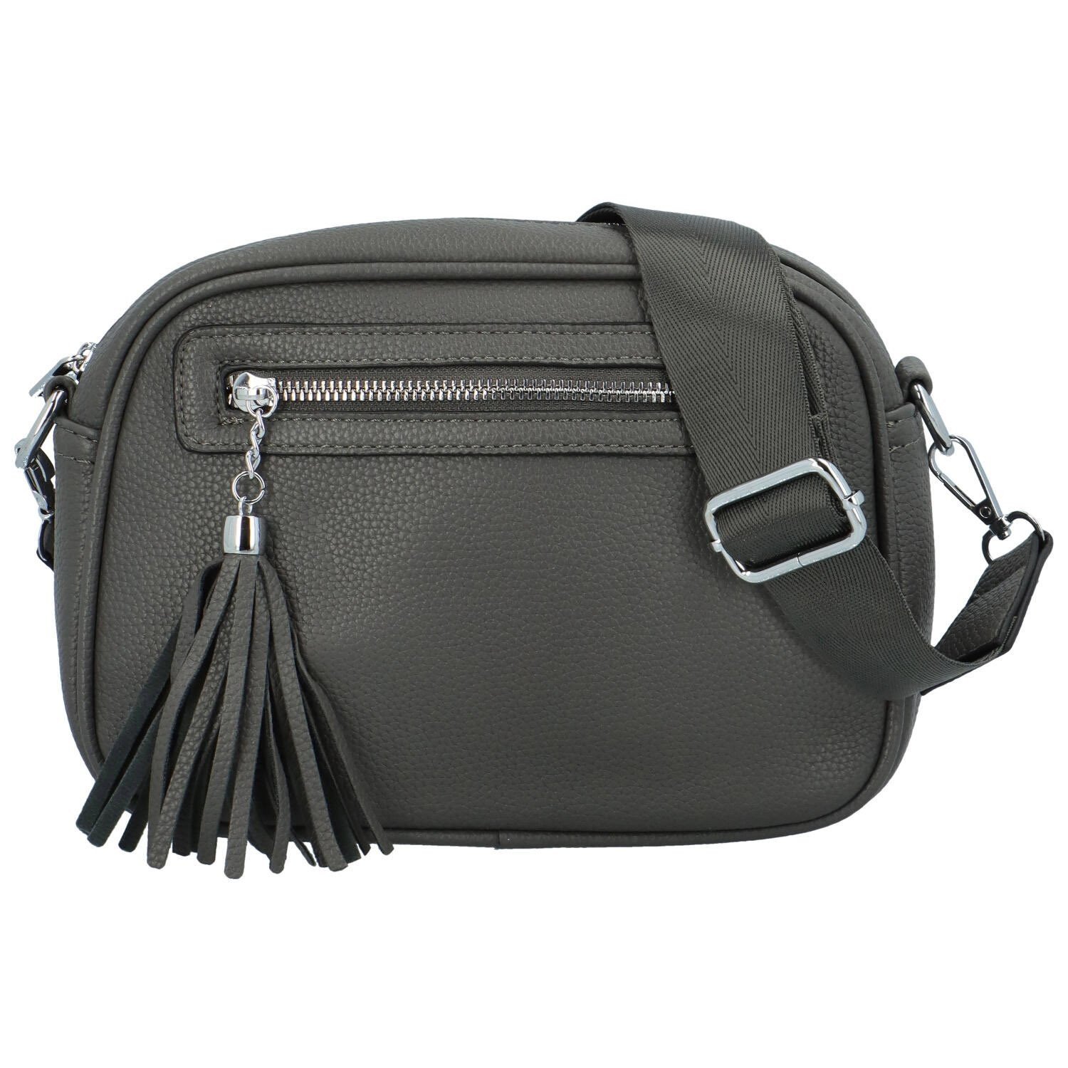 Trendy dámská koženková crossbody kabelka Herbiana,  khaki