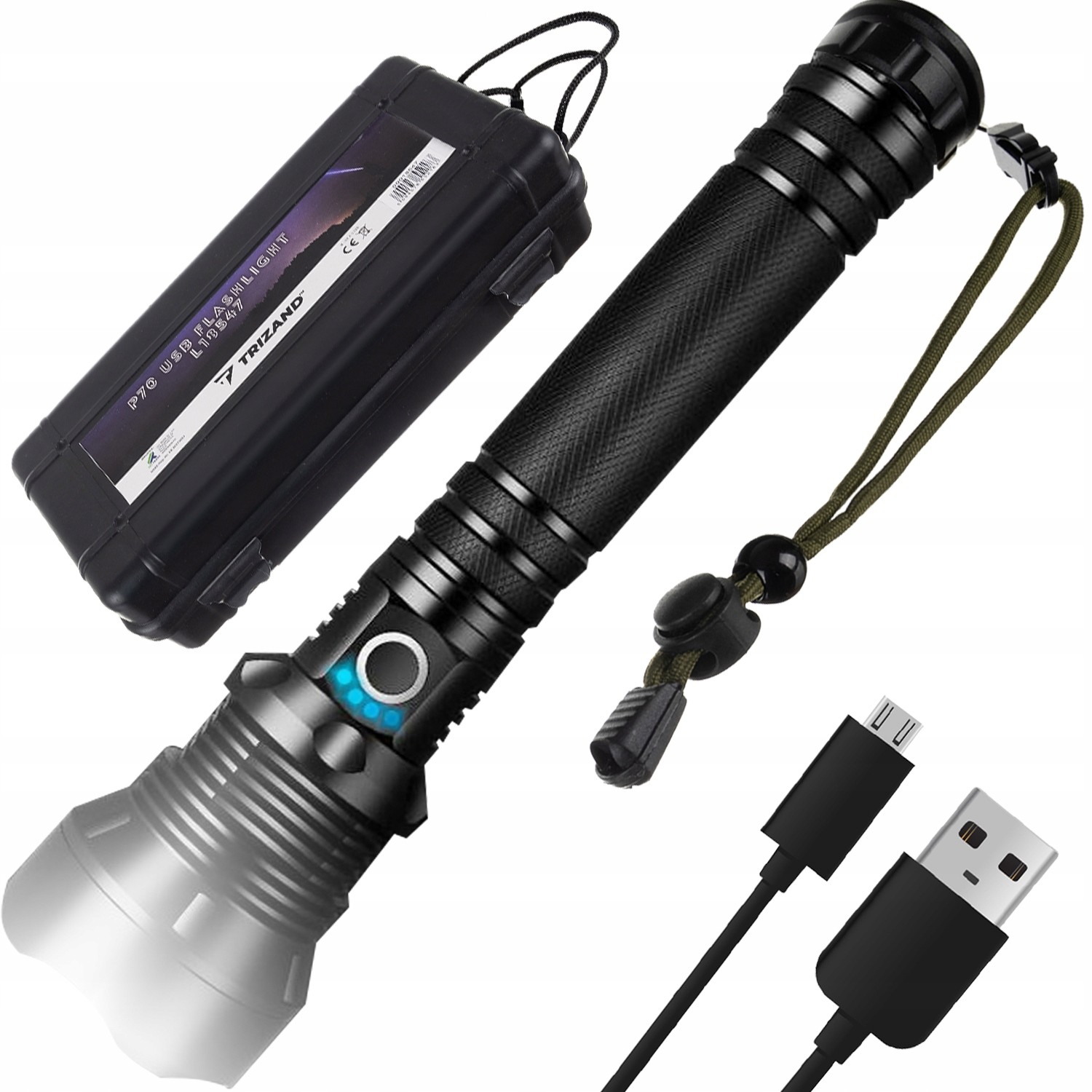 Dobíjecí svítilna s dosvitem až 1.000m MAXY CREE XM-L T6 xhp50 zoom USB - BR7859