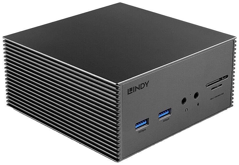 LINDY USB-C® dokovací stanice 43378 Vhodné pro značky (dokovací stanice pro notebook): univerzální napájení USB-C®, integrovaná čtečka karet