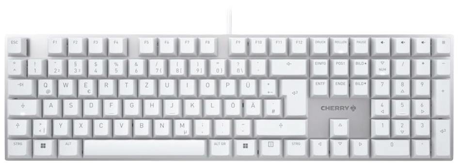 CHERRY KC 200 MX kabelový klávesnice německá, QWERTZ, Windows® bílá, stříbrná