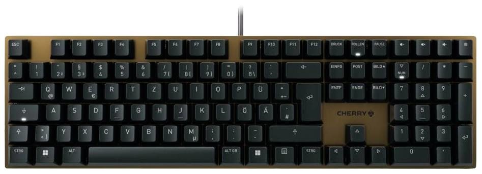 CHERRY KC 200 MX kabelový klávesnice německá, QWERTZ, Windows® černá, bronzová