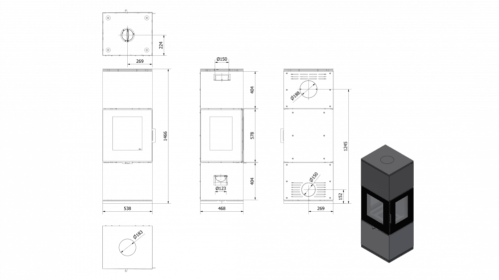 KRATKI krbová kamna INGA