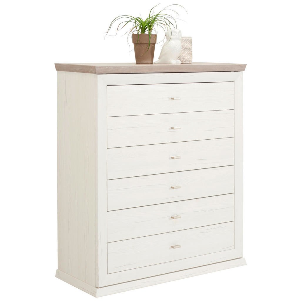 Hom`in KOMODA, šedá, bílá, 95/115/43 cm