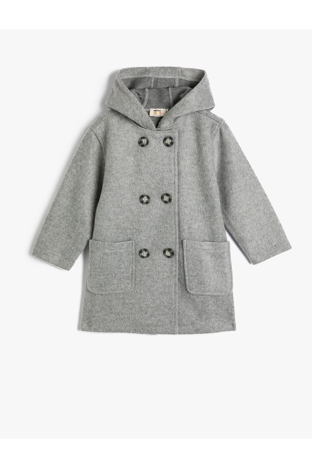 Koton Hooded Coat Button Closure Pocket Detailed