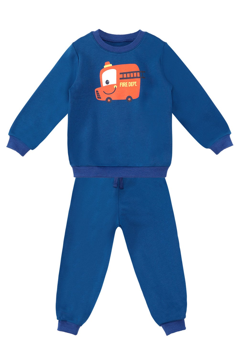 Denokids Firefighter Baby Boy Navy Blue Tracksuit Set