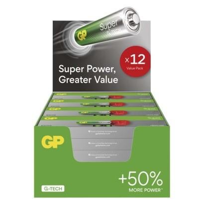 Alkalická baterie GP Super AAA (LR03), 288 ks, display box