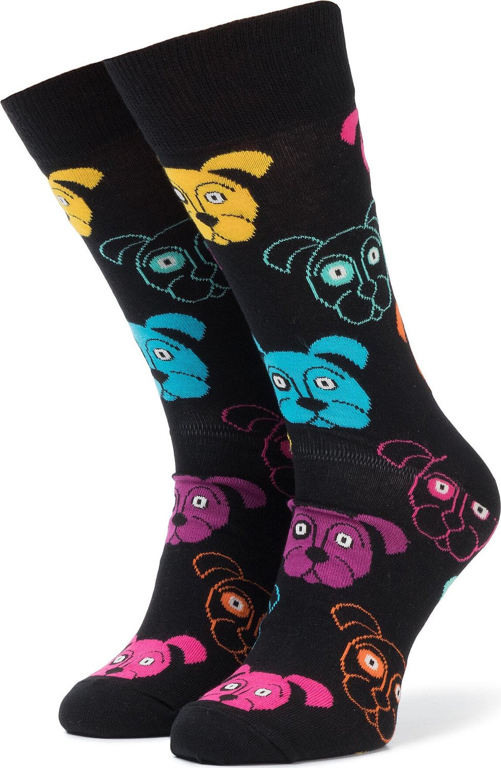 Klasické ponožky Unisex Happy Socks DOG01-9001 Černá