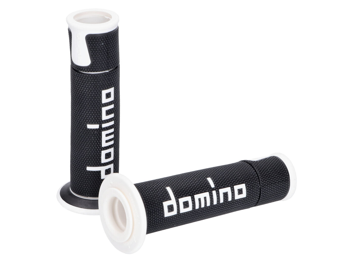 Gripy Domino A450 On-Road Racing černá / bílá s otevřenými konci 48747