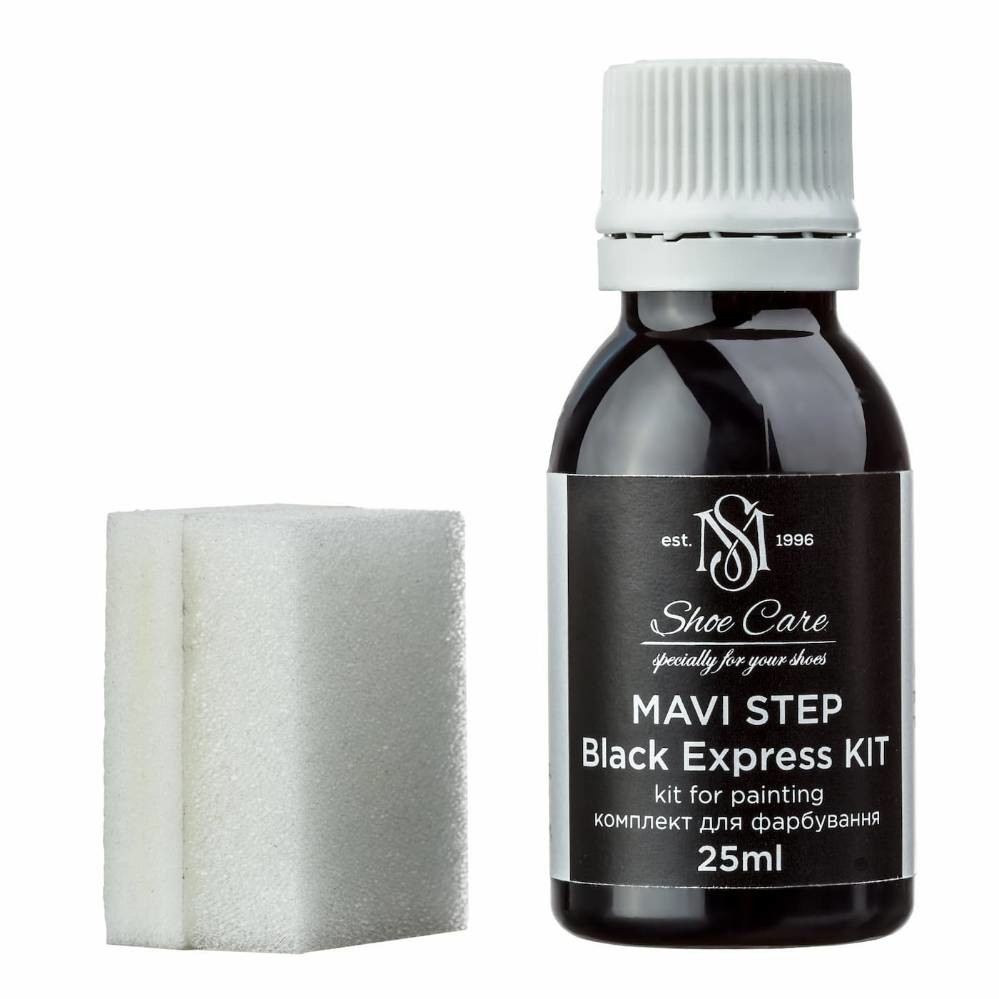 MAVI STEP Black Leather Dye Express Kit with Sponge 25 ml