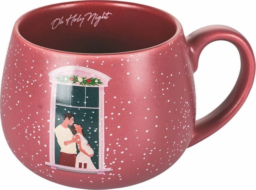 Růžový vánoční porcelánový hrnek 400 ml Pink Xmas - VDE Tivoli 1996