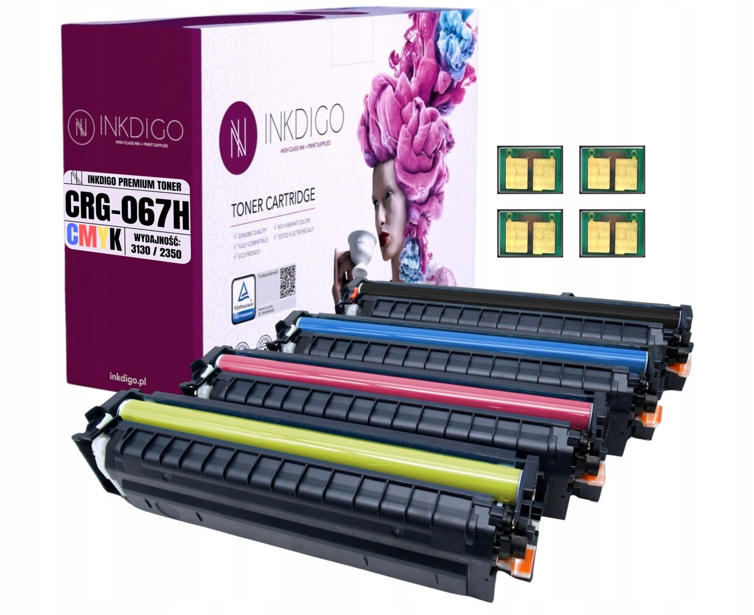 4x Toner do tiskáren Canon MF657 655 651 Lbp 631 633 náhradní 067H