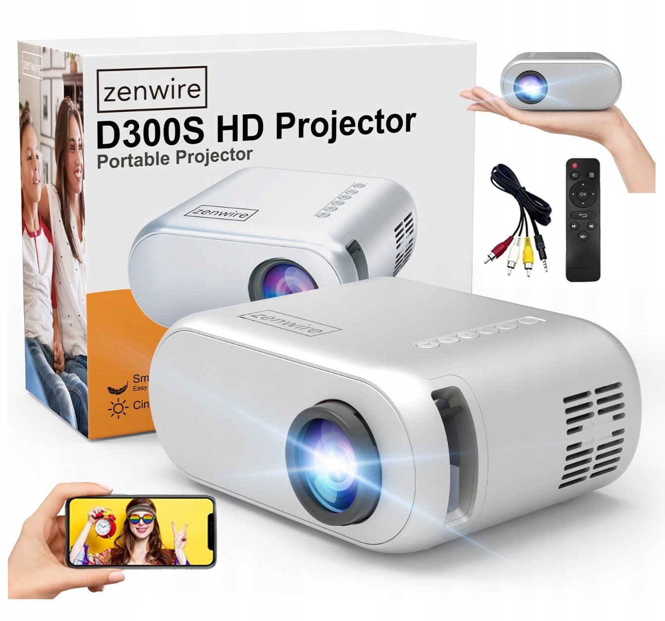 Mini projektor Přenosný WiFi Full Hd projektor pro smartphone 3000 lm