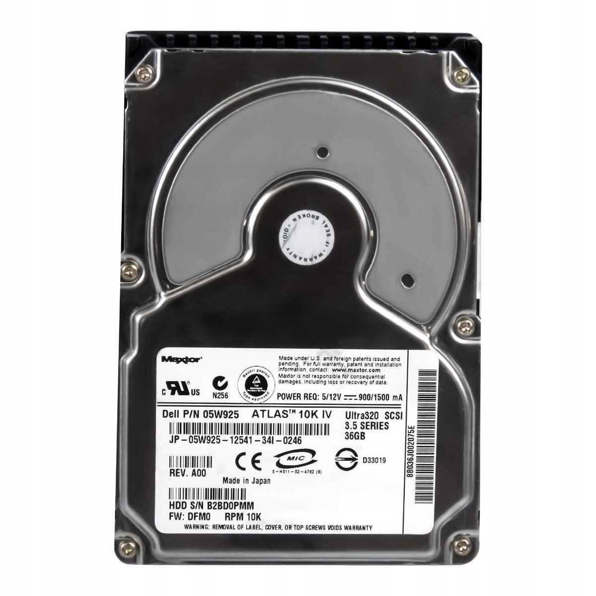 Dell 05W925 36GB 10K 8MB Scsi U320 3,5
