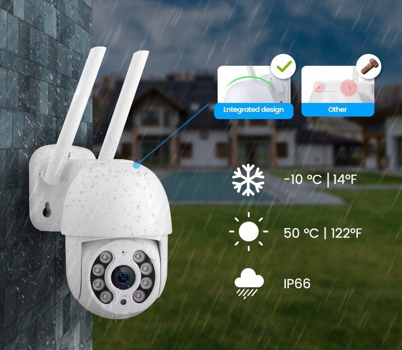 Otočná Venkovní Ip Kamera WiFi Zoom 3MP Tuya Smart Interkom Full Hd 2