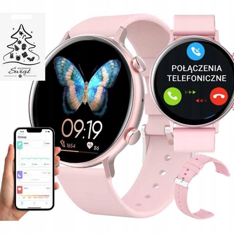 Dámské Smartwatch Rubicon Sms Hovory Ekg Puls Růžové Smart Watch Pro