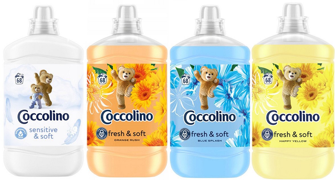 Sada 4X Aviváž Účinná 4 Tekutiny Coccolino Core MIX 1700 ML